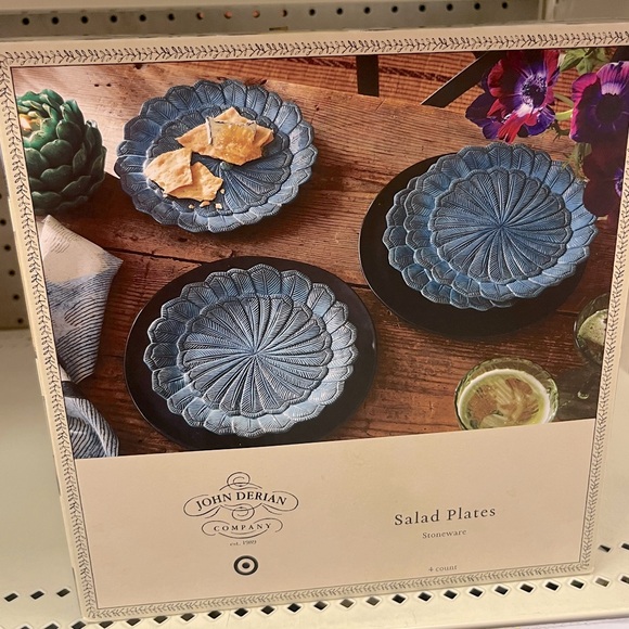 4pc 9" Stoneware Feather Salad Plates - John Derian for Target - Picture 3 of 4